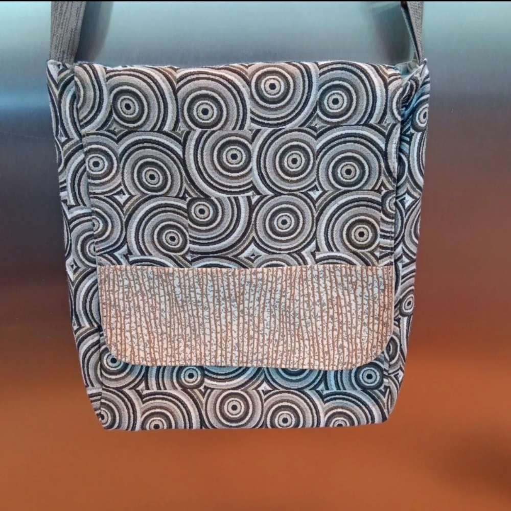 Maruca SWIRL Large crossbody handbag purse Handmade Boulder Colorado 13" x 12"